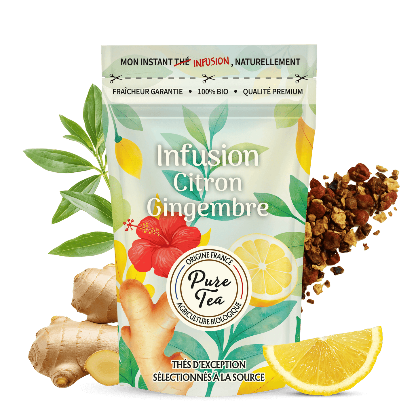 Infusion Citron Gingembre Bio - Pure Tea