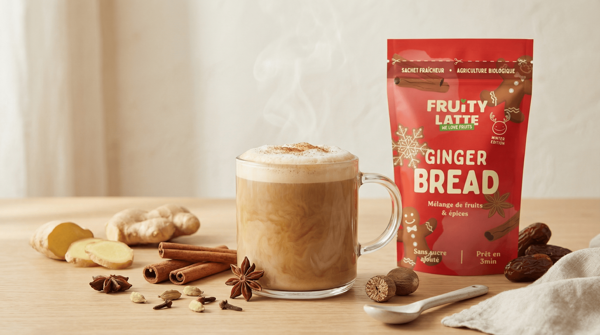 Gingerbread Latte : le latte pain d’épices sain de l’hiver – Pure Tea