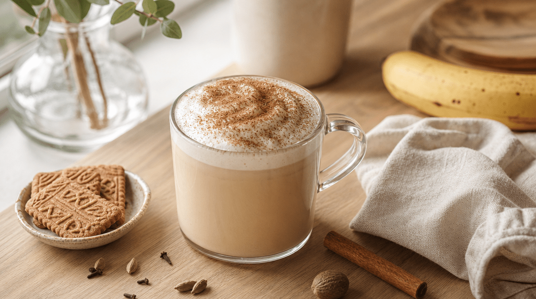 Latte spéculoos maison : la recette banane-spéculoos (chaud & glacé) - Pure Tea