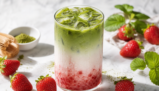 Strawberry Matcha Latte : la recette du latte fraise-matcha glacé - Pure Tea