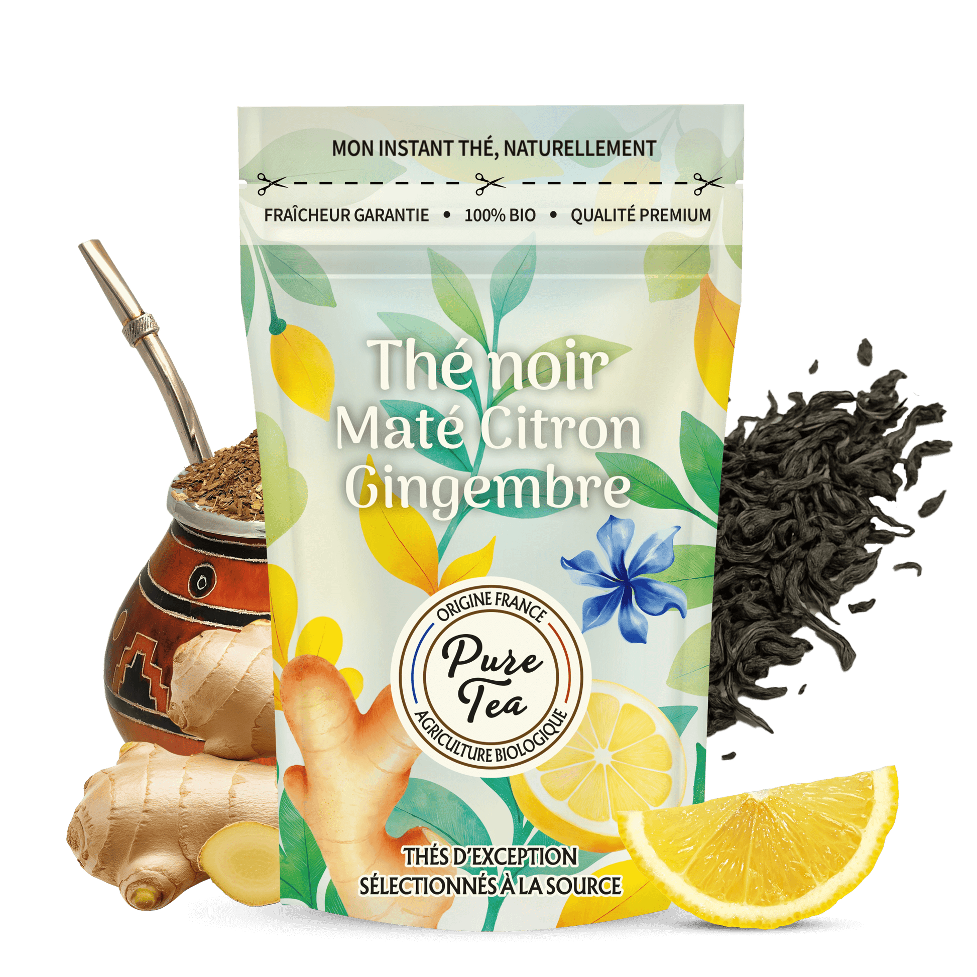 Thé Noir et Maté Citron Gingembre - Pure Tea
